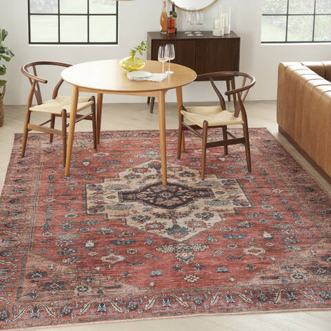Nourison Brilliance Machine Washable Red 710 X 910 Area Rug 805-155197 Image 1