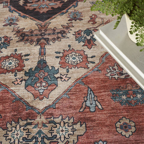 Nourison Brilliance Machine Washable Red 710 X 910 Area Rug 805-155197 Image 7