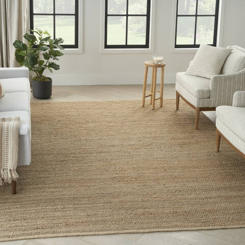 Nourison Natural Jute Beige 70 X 100 Area Rug  805-155385 Image 1