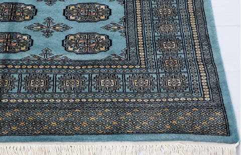 Bokhara Light Blue Hand Knotted 48 X 66 Area Rug 700-155543 Image 3