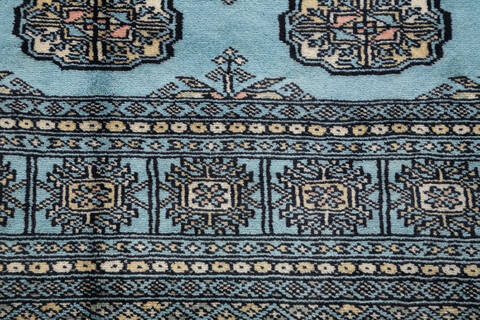 Bokhara Light Blue Hand Knotted 48 X 66 Area Rug 700-155543 Image 4