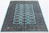 Bokhara Light Blue Hand Knotted 48 X 66  Area Rug 700-155543 Thumb 1