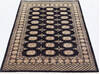Bokhara Black Hand Knotted 47 X 68 Area Rug 700-155544 Thumb 1