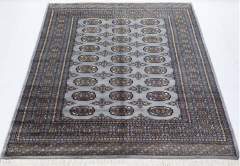 Bokhara Grey Hand Knotted 48 X 68 Area Rug 700-155547 Image 1