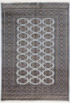 Bokhara Grey Hand Knotted 4'8" X 6'8"  Area Rug 700-155547
