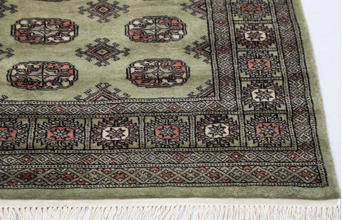 Bokhara Green Hand Knotted 48 X 66 Area Rug 700-155548 Image 3