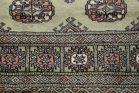 Bokhara Green Hand Knotted 48 X 66 Area Rug 700-155548 Image 4