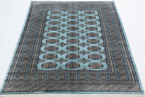 Bokhara Light Blue Hand Knotted 48 X 68 Area Rug 700-155551 Image 1