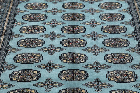 Bokhara Light Blue Hand Knotted 48 X 68 Area Rug 700-155551 Image 2
