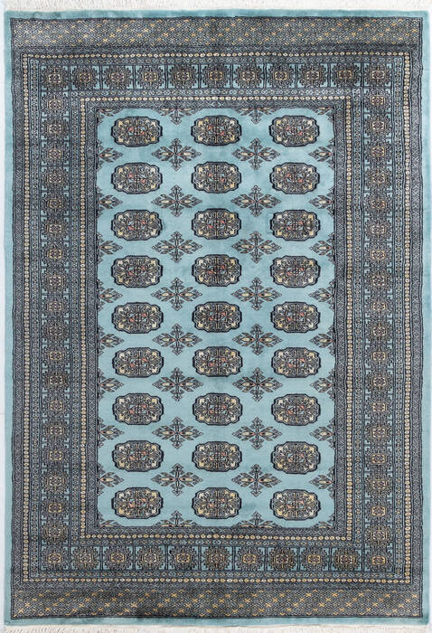 Bokhara Light Blue Hand Knotted 48 X 68 Area Rug 700-155551 Image 0