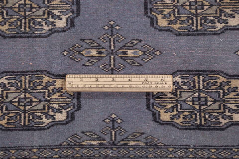 Bokhara Grey Runner Hand Knotted 27 X 101  Area Rug 700-155553 Image 6