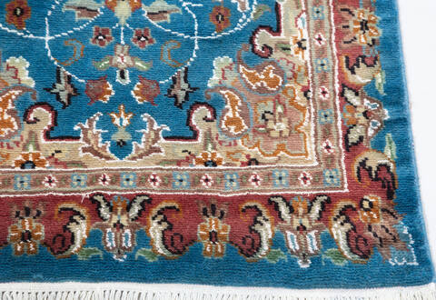 Pak-Persian Blue Runner Hand Knotted 26 X 1011 Area Rug 700-155558 Image 3
