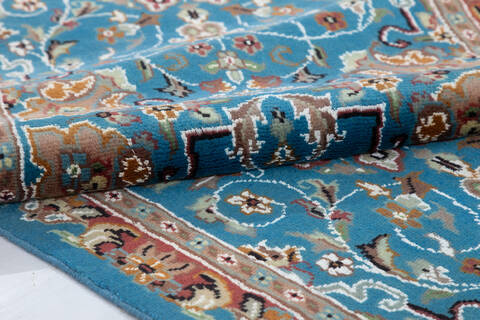 Pak-Persian Blue Runner Hand Knotted 26 X 1011 Area Rug 700-155558 Image 5