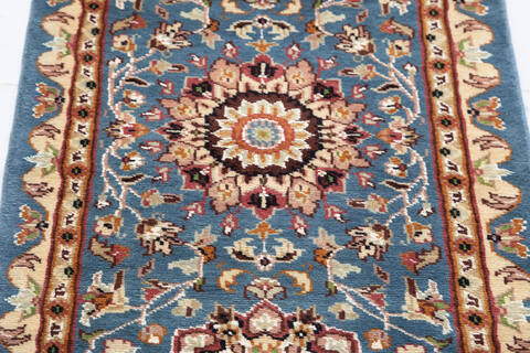 Pak-Persian Blue Runner Hand Knotted 22 X 62 Area Rug 700-155559 Image 3