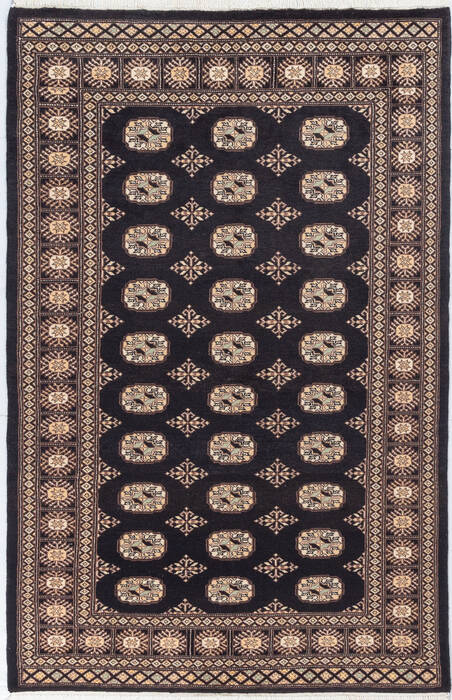 Bokhara Black Hand Knotted 41 X 62 Area Rug 700-155575 Image 0