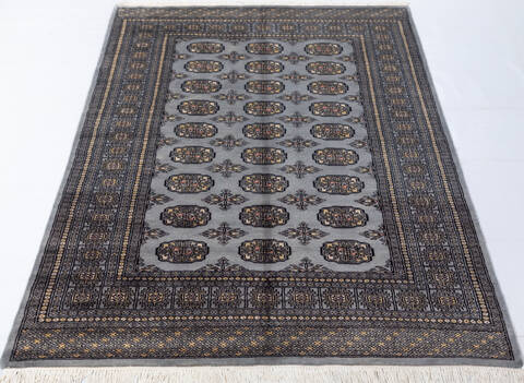Bokhara Grey Hand Knotted 48 X 68 Area Rug 700-155577 Image 1