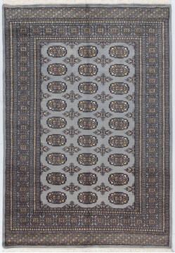 Bokhara Grey Hand Knotted 4'8" X 6'8"  Area Rug 700-155577