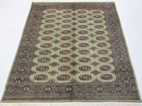 Bokhara Green Hand Knotted 48 X 66 Area Rug 700-155578 Image 1