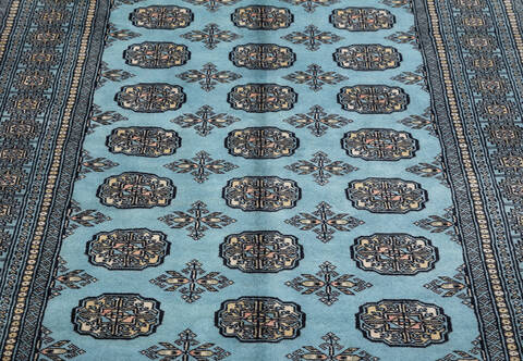 Bokhara Light Blue Hand Knotted 48 X 66 Area Rug 700-155579 Image 2