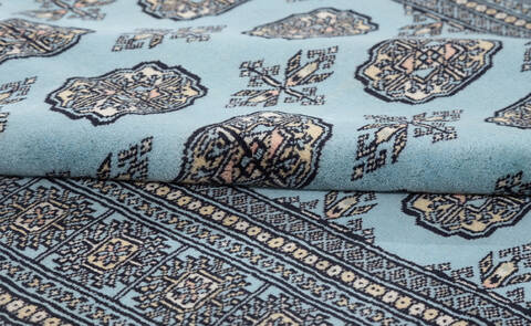 Bokhara Light Blue Hand Knotted 48 X 66 Area Rug 700-155579 Image 5