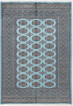 Pakistani Bokhara Light Blue Rectangle 5x7 ft Wool Carpet 155579