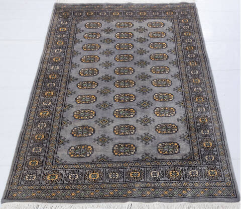 Bokhara Grey Hand Knotted 41 X 62 Area Rug 700-155580 Image 1