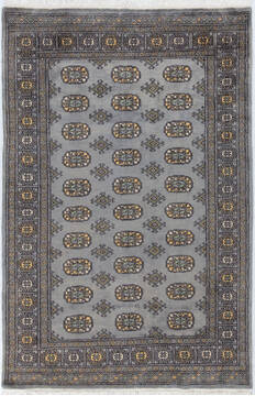 Bokhara Grey Hand Knotted 4'1" X 6'2"  Area Rug 700-155580