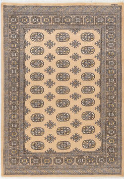 Bokhara Beige Hand Knotted 4'2" X 5'10"  Area Rug 700-155581