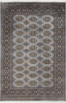 Bokhara Grey Hand Knotted 4'2" X 6'2"  Area Rug 700-155583
