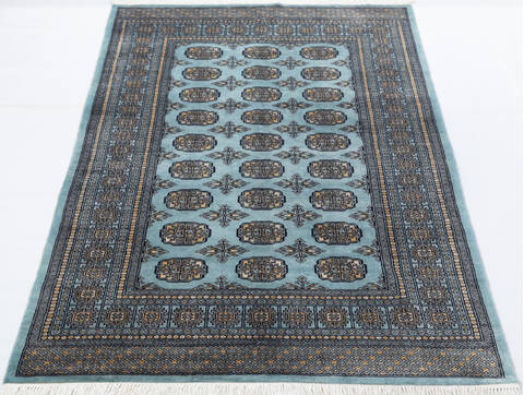 Bokhara Light Blue Hand Knotted 47 X 69 Area Rug 700-155585 Image 1