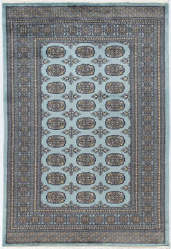 Pakistani Bokhara Light Blue Rectangle 5x7 ft Wool Carpet 155585