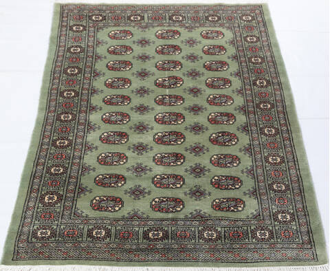 Bokhara Green Hand Knotted 43 X 60 Area Rug 700-155586 Image 1