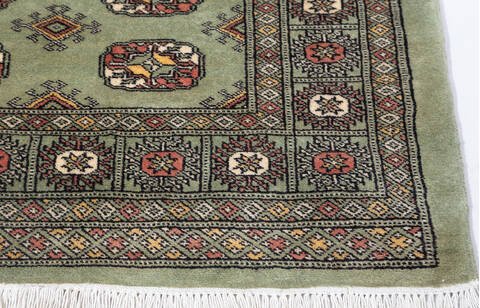Bokhara Green Hand Knotted 44 X 510 Area Rug 700-155588 Image 3