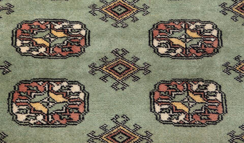 Bokhara Green Hand Knotted 44 X 510 Area Rug 700-155588 Image 4