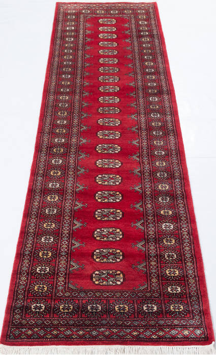Bokhara Red Runner Hand Knotted 28 X 910 Area Rug 700-155590 Image 1