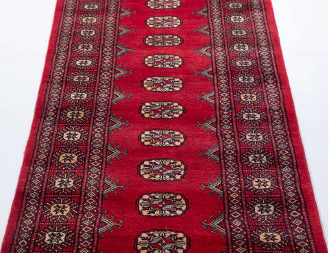 Bokhara Red Runner Hand Knotted 28 X 910 Area Rug 700-155590 Image 2