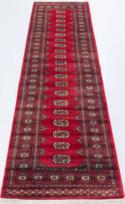 Bokhara Red Runner Hand Knotted 28 X 100 Area Rug 700-155591 Image 1