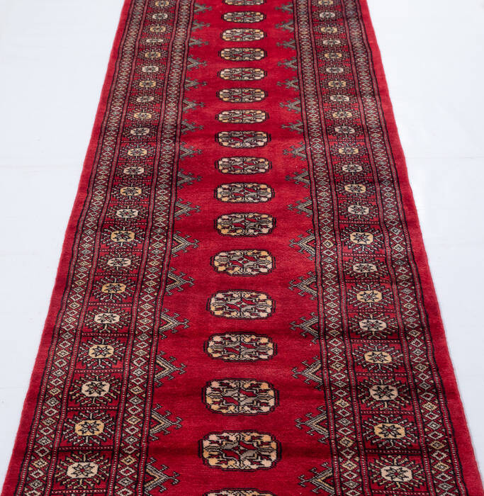 Bokhara Red Runner Hand Knotted 28 X 100 Area Rug 700-155591 Image 2
