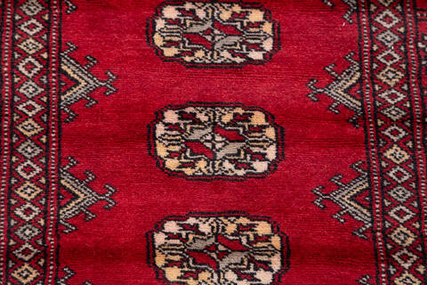 Bokhara Red Runner Hand Knotted 28 X 100 Area Rug 700-155591 Image 4