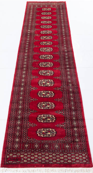 Bokhara Red Runner Hand Knotted 26 X 104 Area Rug 700-155593 Image 1