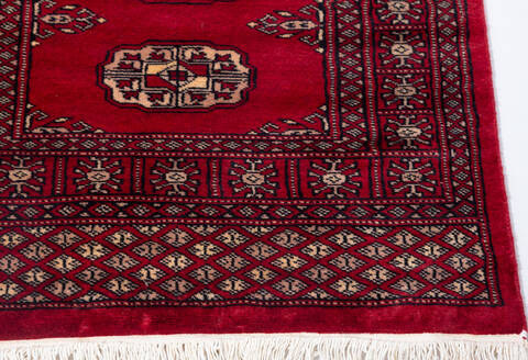 Bokhara Red Runner Hand Knotted 26 X 104 Area Rug 700-155593 Image 3