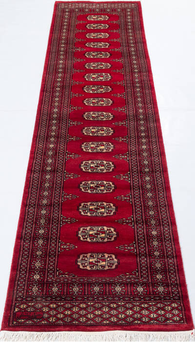 Bokhara Red Runner Hand Knotted 26 X 104 Area Rug 700-155594 Image 1