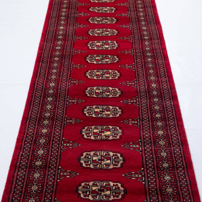 Bokhara Red Runner Hand Knotted 26 X 104 Area Rug 700-155594 Image 2