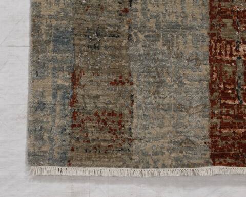 Modern-Contemporary Light Gray Runner Hand Loomed 26 X 121 Area Rug 254-155596 Image 4
