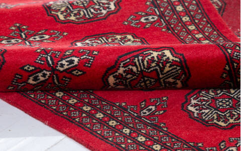Bokhara Red Runner Hand Knotted 27 X 102 Area Rug 700-155599 Image 5