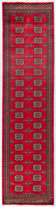 Bokhara Red Runner Hand Knotted 27 X 102 Area Rug 700-155599 Image 0