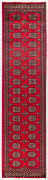 Bokhara Red Runner Hand Knotted 2'7" X 10'2"  Area Rug 700-155599