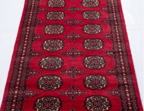 Bokhara Red Runner Hand Knotted 27 X 711 Area Rug 700-155600 Image 2