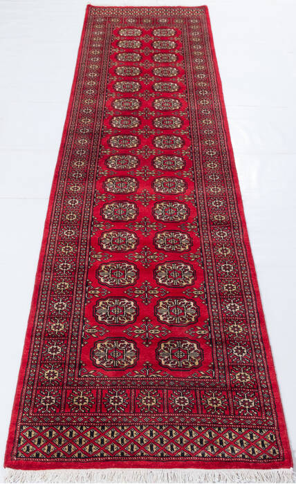 Bokhara Red Runner Hand Knotted 28 X 104 Area Rug 700-155601 Image 1