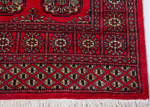 Bokhara Red Runner Hand Knotted 28 X 104 Area Rug 700-155601 Image 3